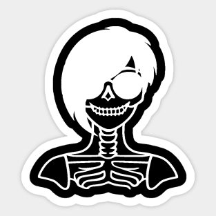 Female Skull and Sunglasses Sticker